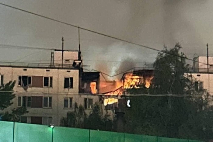 A destroyed high-rise building due to a gas explosion